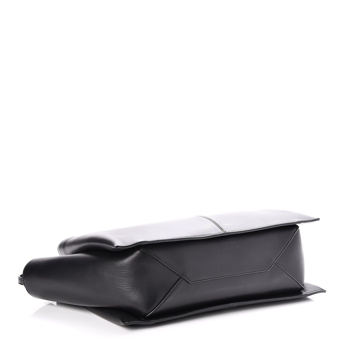 Supple Natural Calfskin Medium Tri-Fold Bag Black