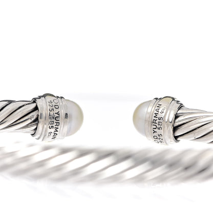 David Yurman Sterling Silver 14K Yellow Gold Pearl 7mm Cable Classics Bracelet 4 of 5