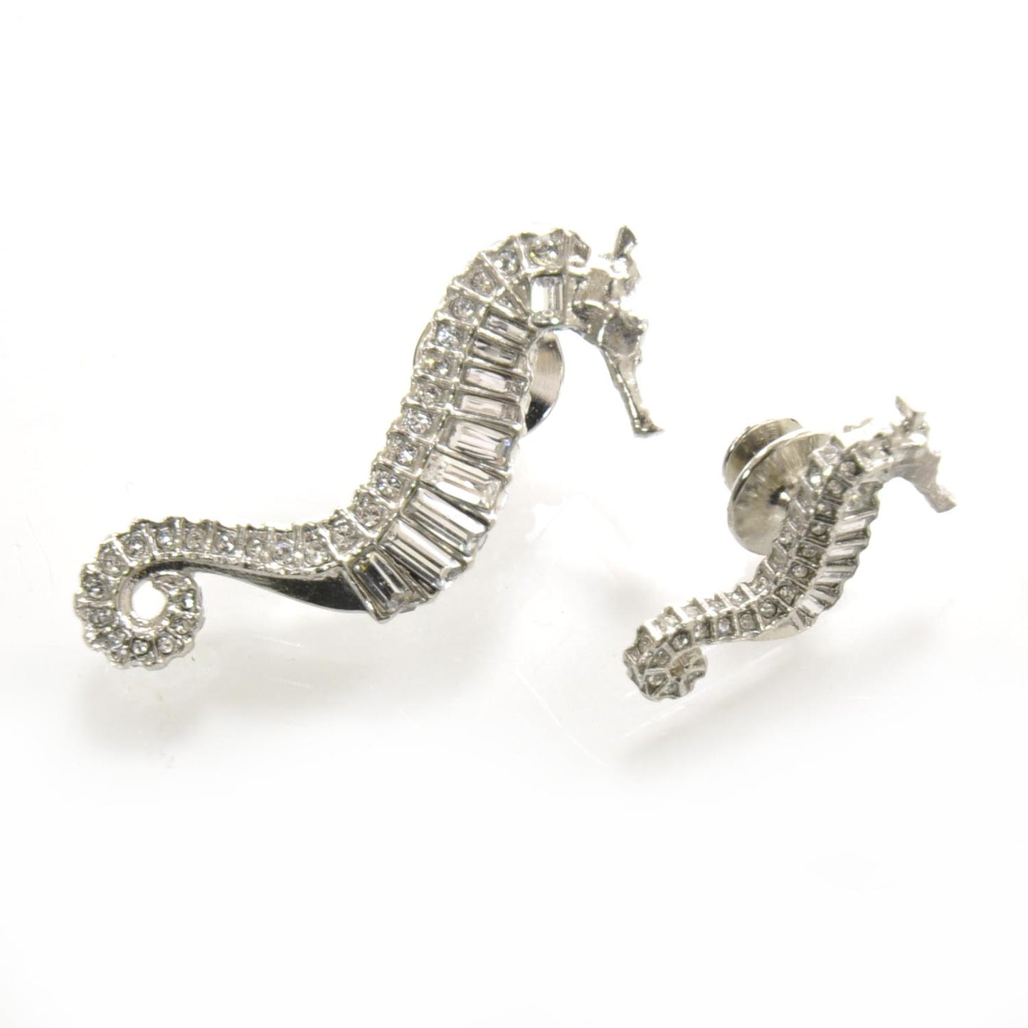 Crystal Strass Seahorse Pin Brooch Set