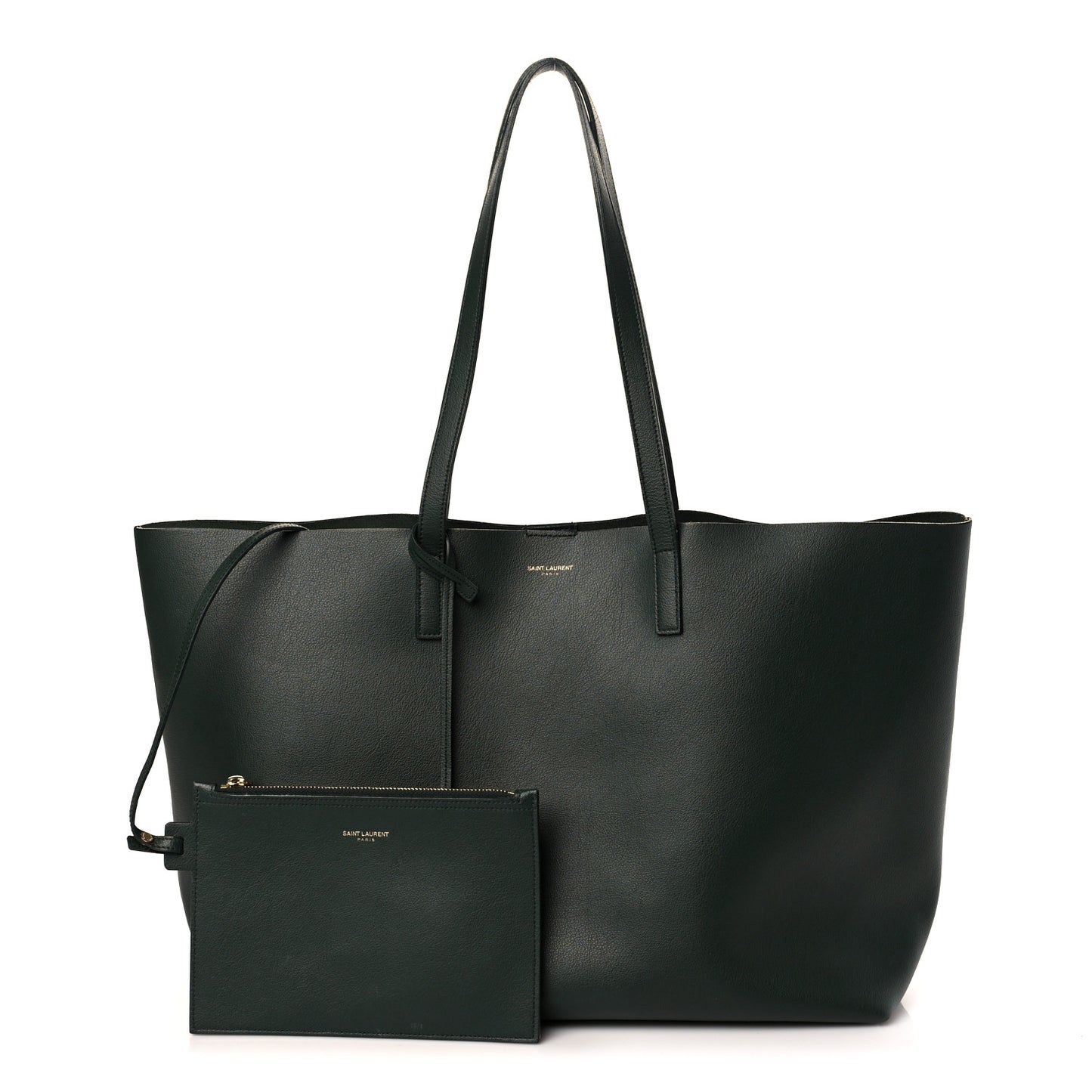 Calfskin Large Shopping Tote Dark Green