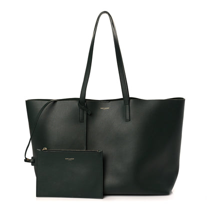 Saint Laurent Calfskin Large Shopping Tote Dark Green 1 of 11