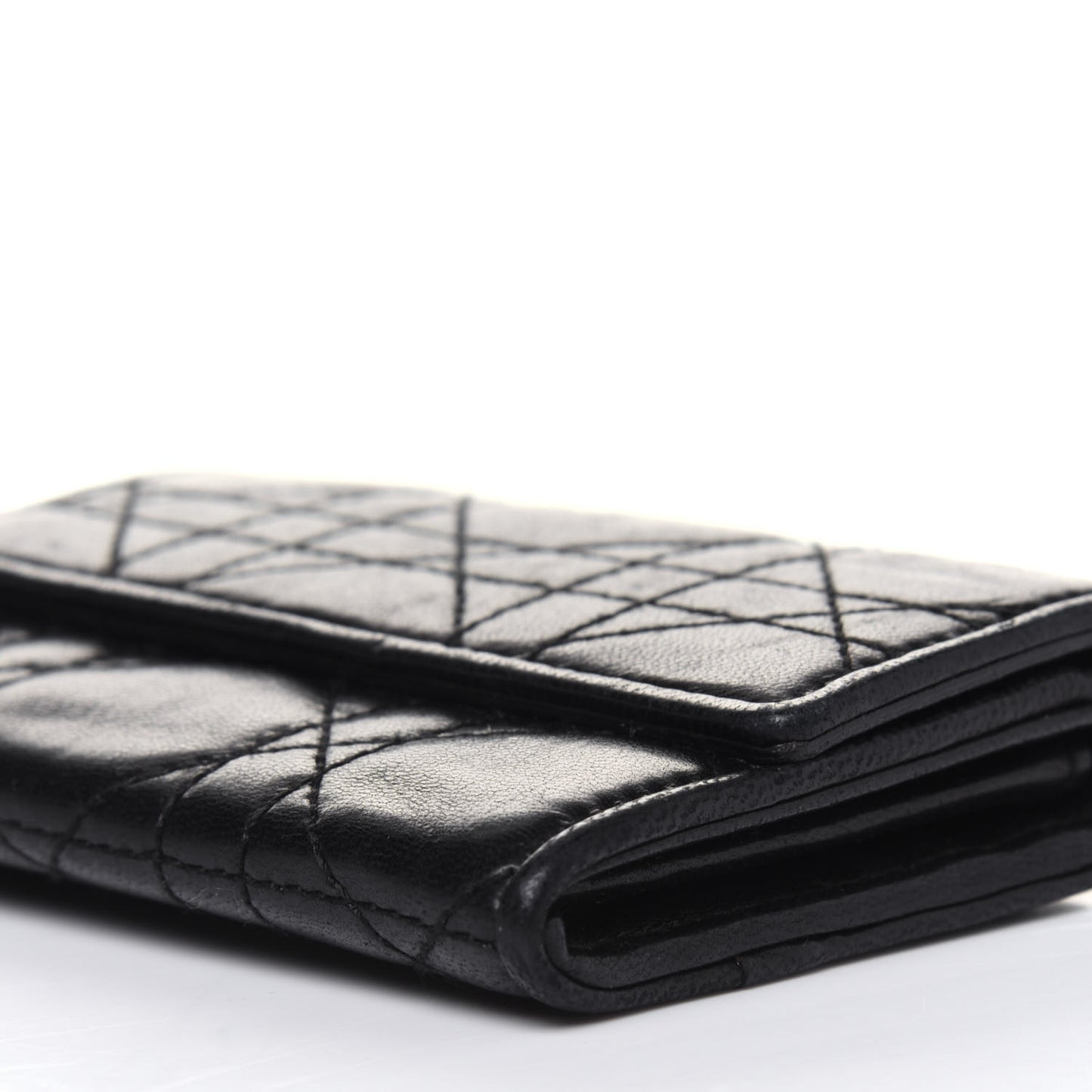 Lambskin Cannage Lady Dior Card Holder Black
