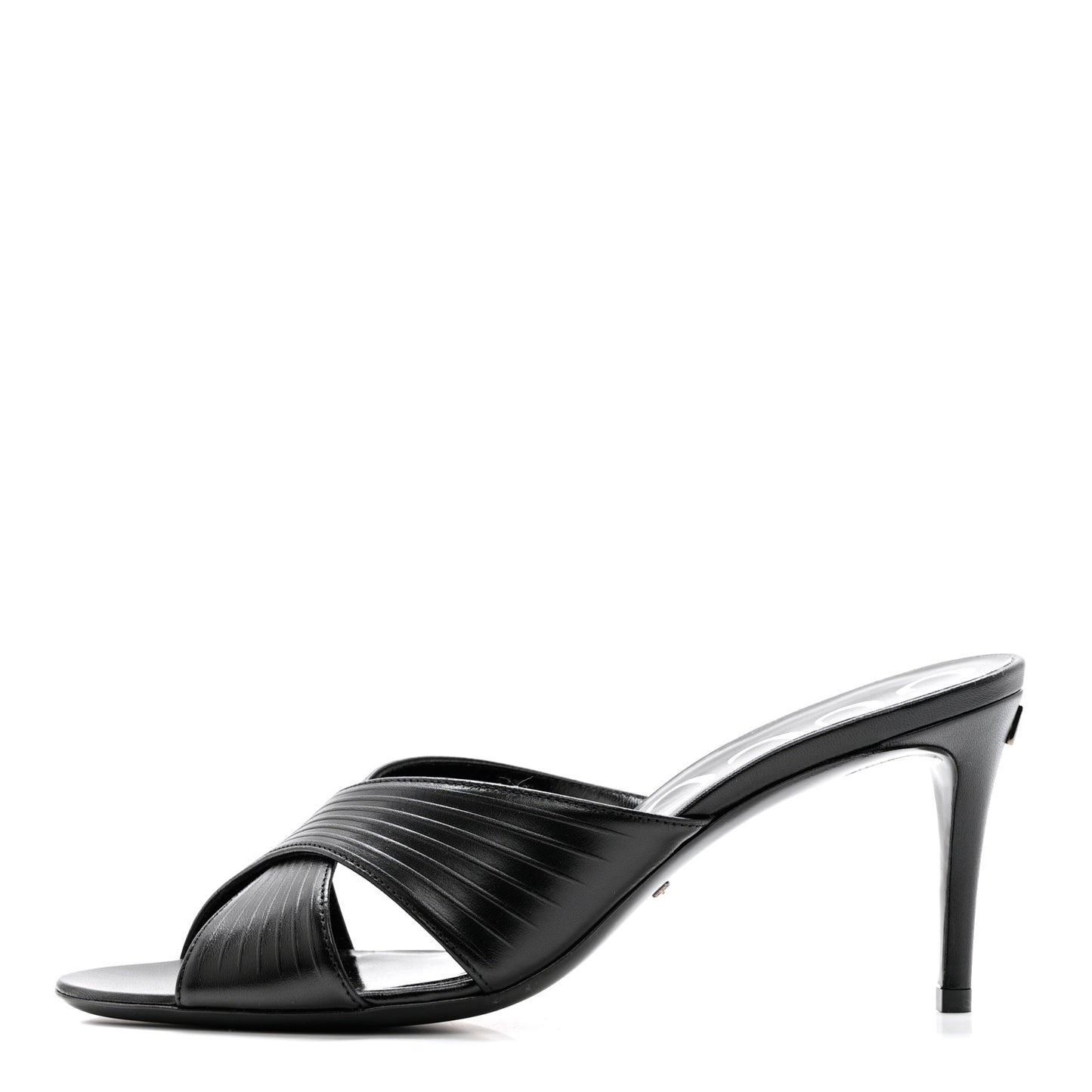 Nappa Crossover Heel Slide Sandals 39.5 Black
