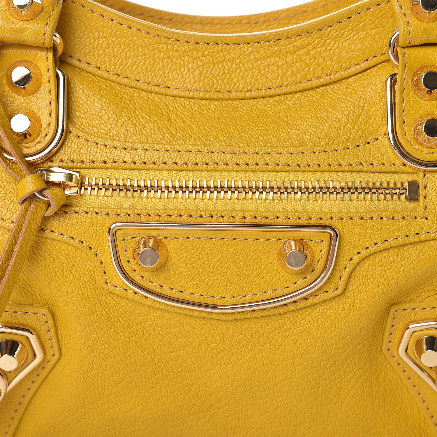 Balenciaga Chevre Gold Metallic Edge Hardware Mini City Jaune Epi 14 of 14