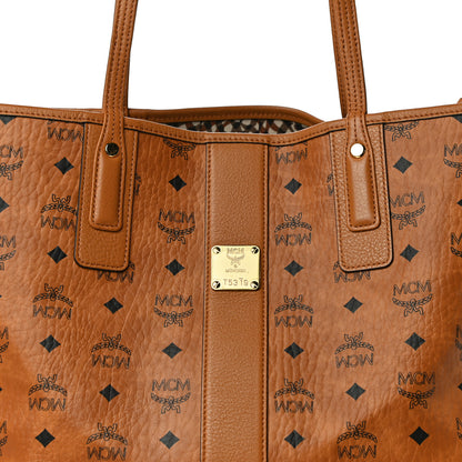 MCM Visetos Medium Liz Reversible Shopper Tote Cognac 7 of 12