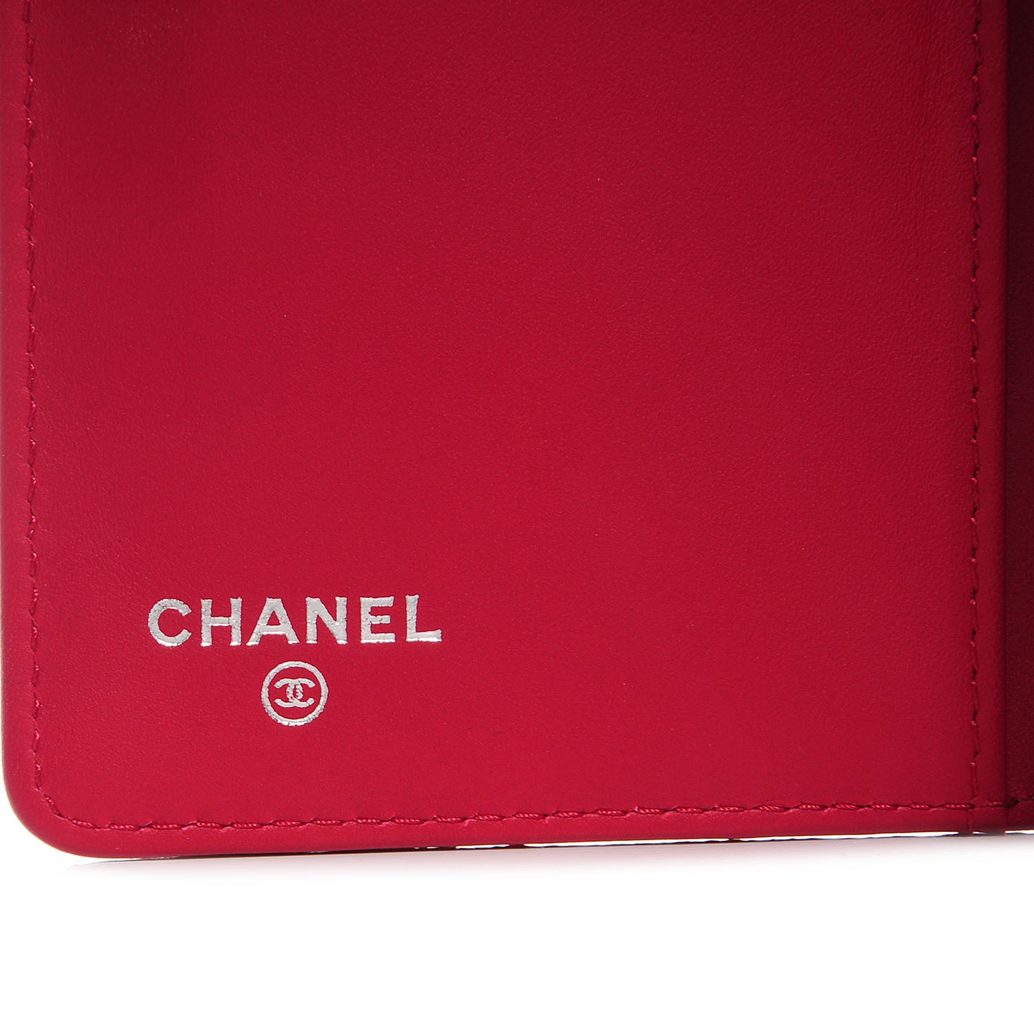 Chanel Distressed Patent Yen Wallet Dark Pink 6 of 8