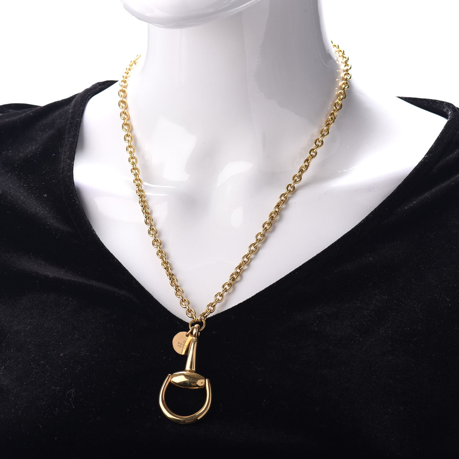 Gucci 18K Yellow Gold Horsebit Pendant Necklace 2 of 5