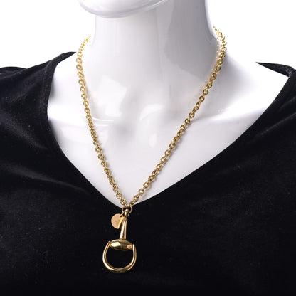 Gucci 18K Yellow Gold Horsebit Pendant Necklace 2 of 5
