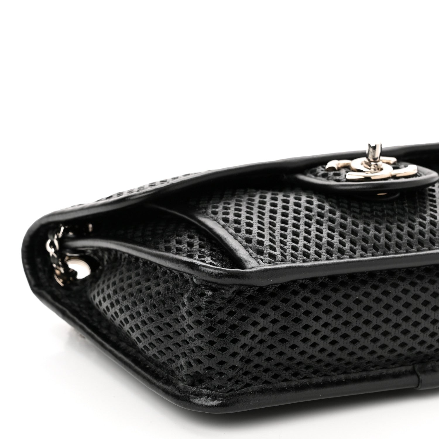 Chanel Metallic Perforated Calfskin Small Up In The Air Flap Black 9 of 10