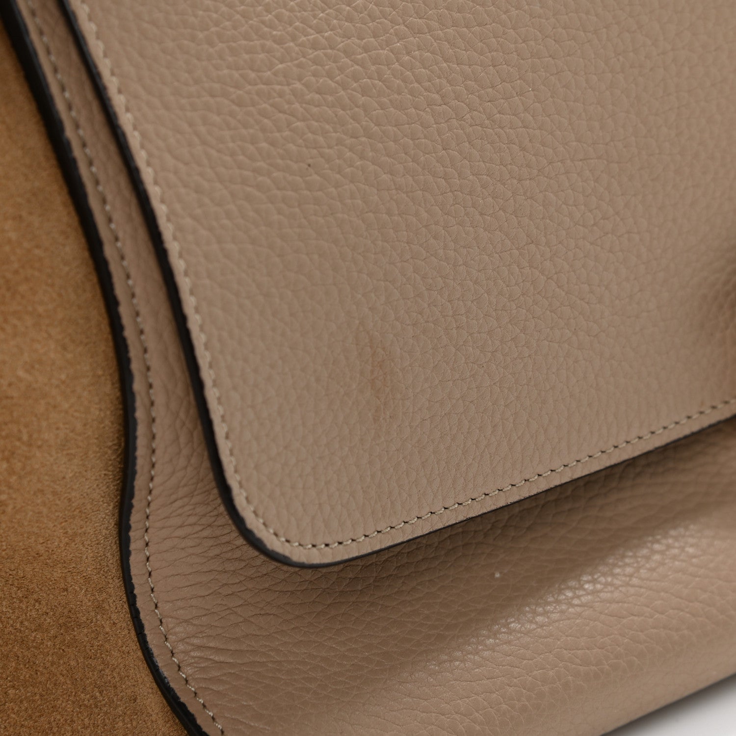 Celine Drummed Calfskin Suede Small Trapeze Dune 14 of 15