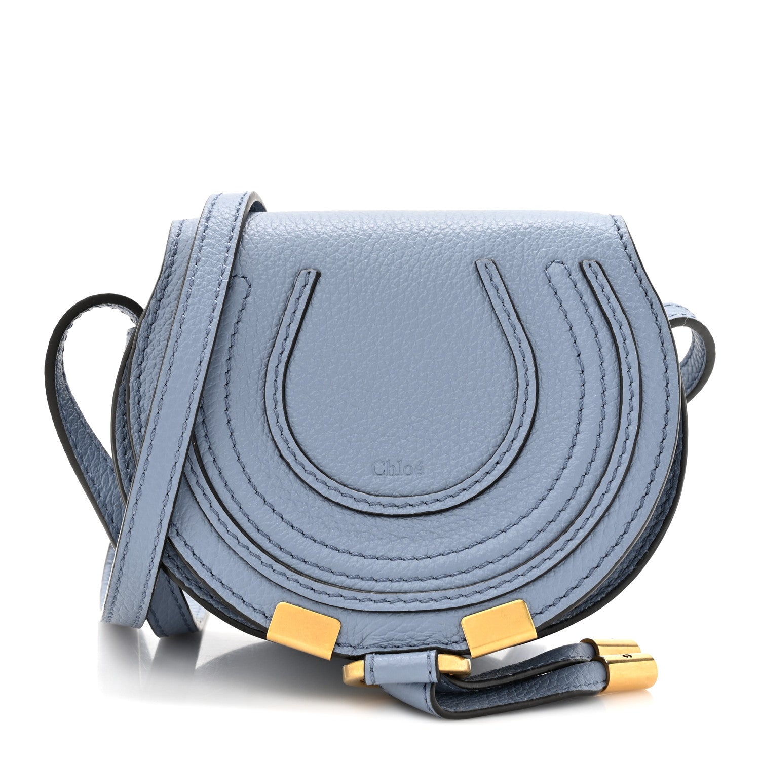 Chloe Calfskin Nano Marcie Round Crossbody Bag Shady Blue 1 of 9