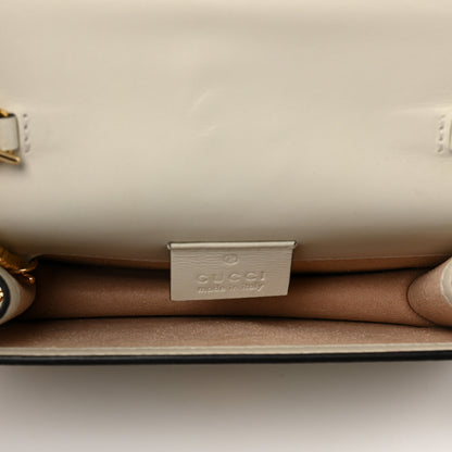 Gucci Calfskin Super Mini Sylvie Chain Shoulder Bag White 5 of 9
