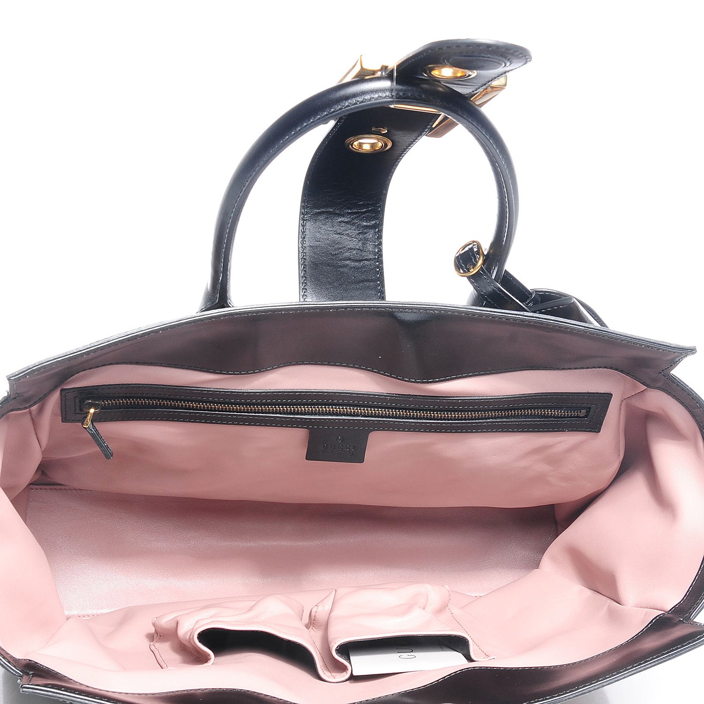 Pony Hair Jaguar Print Medium Lady Buckle Top Handle Bag Black