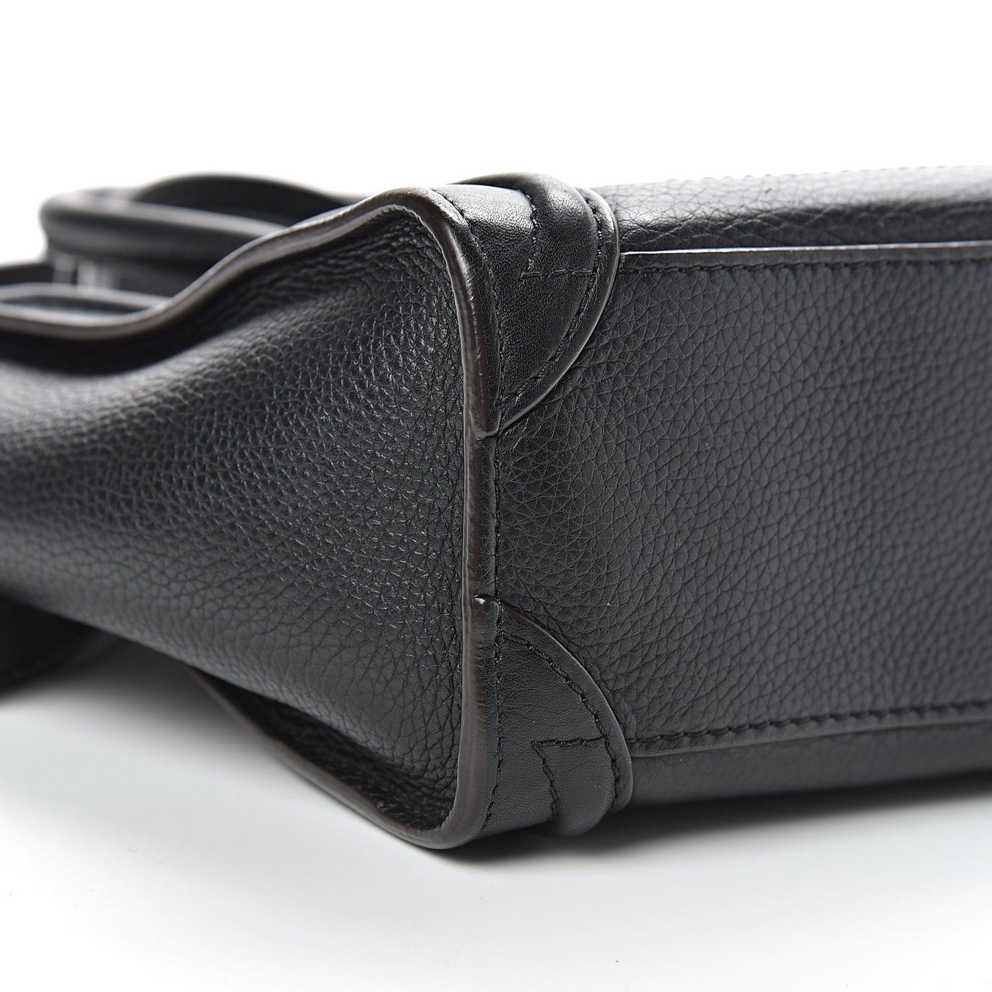Drummed Calfskin Nano Luggage Black