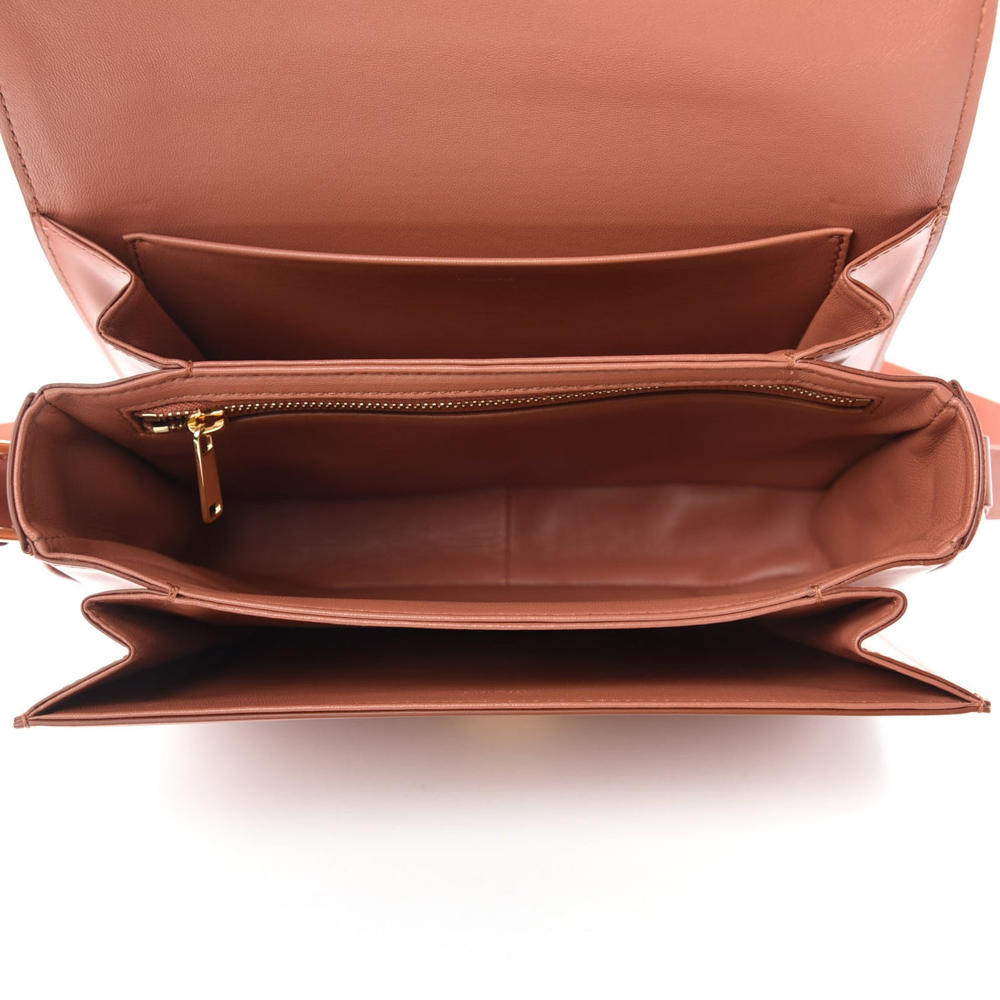 Shiny Calfskin Medium Triomphe Terracotta