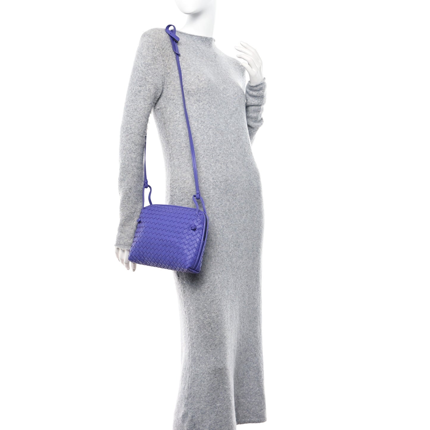 Nappa Intrecciato Nodini Crossbody Messenger Lavender