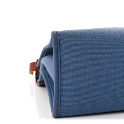 Hermes Vache Hunter Toile Militaire Herbag Zip 31 PM Bleu Agate Rouge H 10 of 11