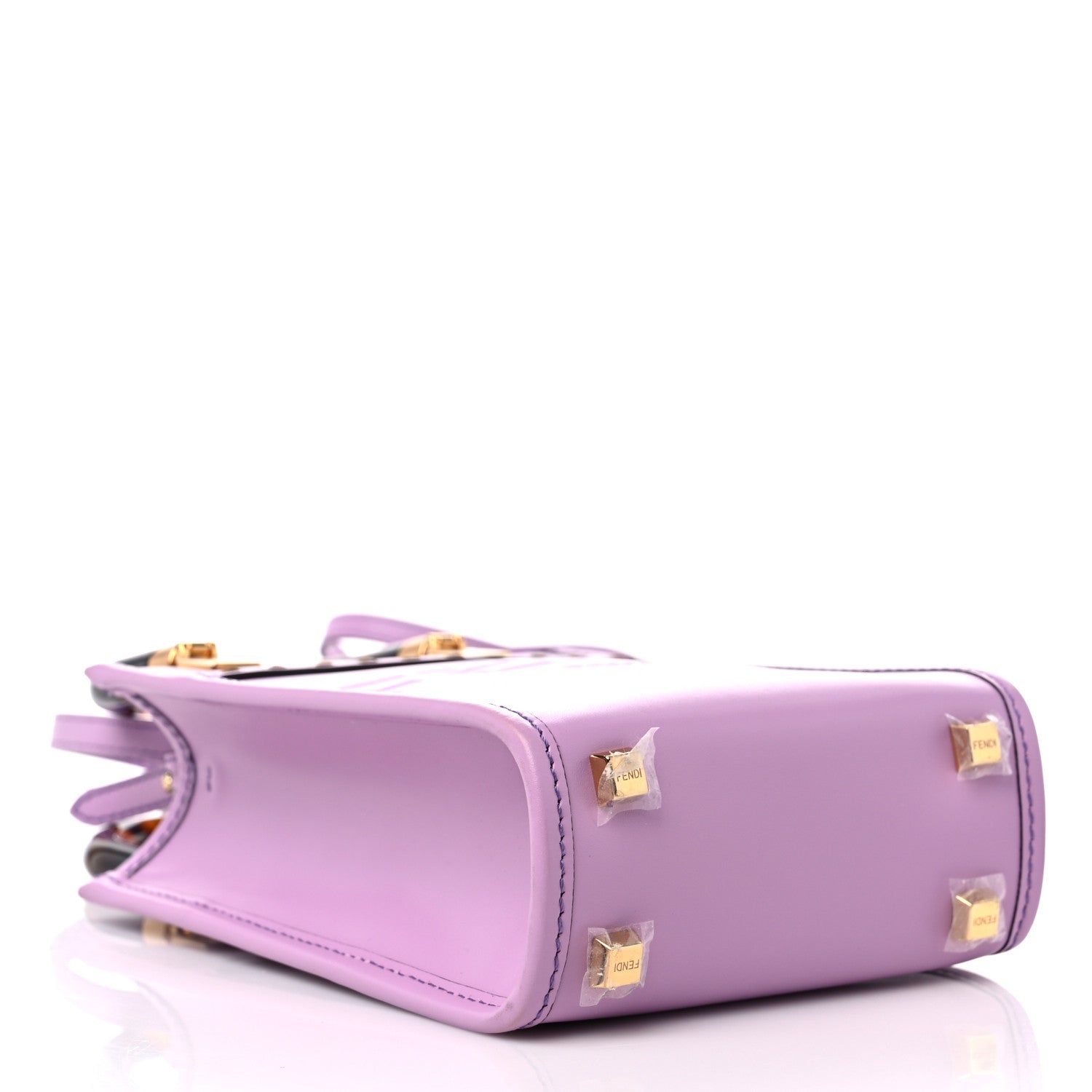 Fendi Vitello King Plexiglass Logo Embossed Mini Fendi Sunshine Shopper Tote Violetta 4 of 9