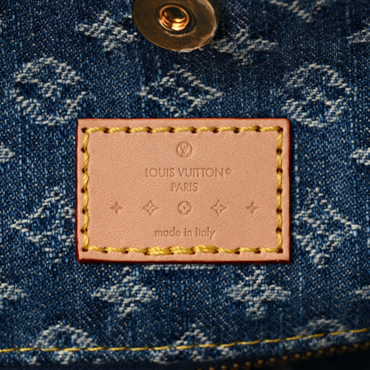 Louis Vuitton Monogram Denim CarryAll MM Blue 7 of 11