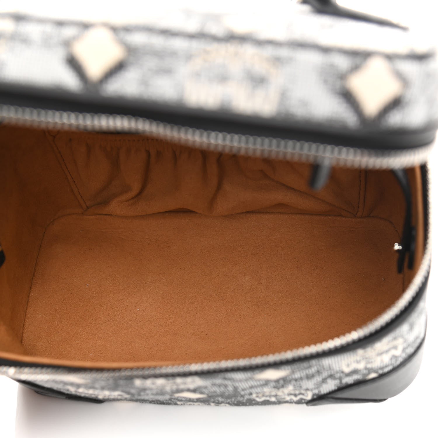 MCM Vintage Jacquard Monogram Rockstar Small Vanity Crossbody Bag Grey 5 of 9