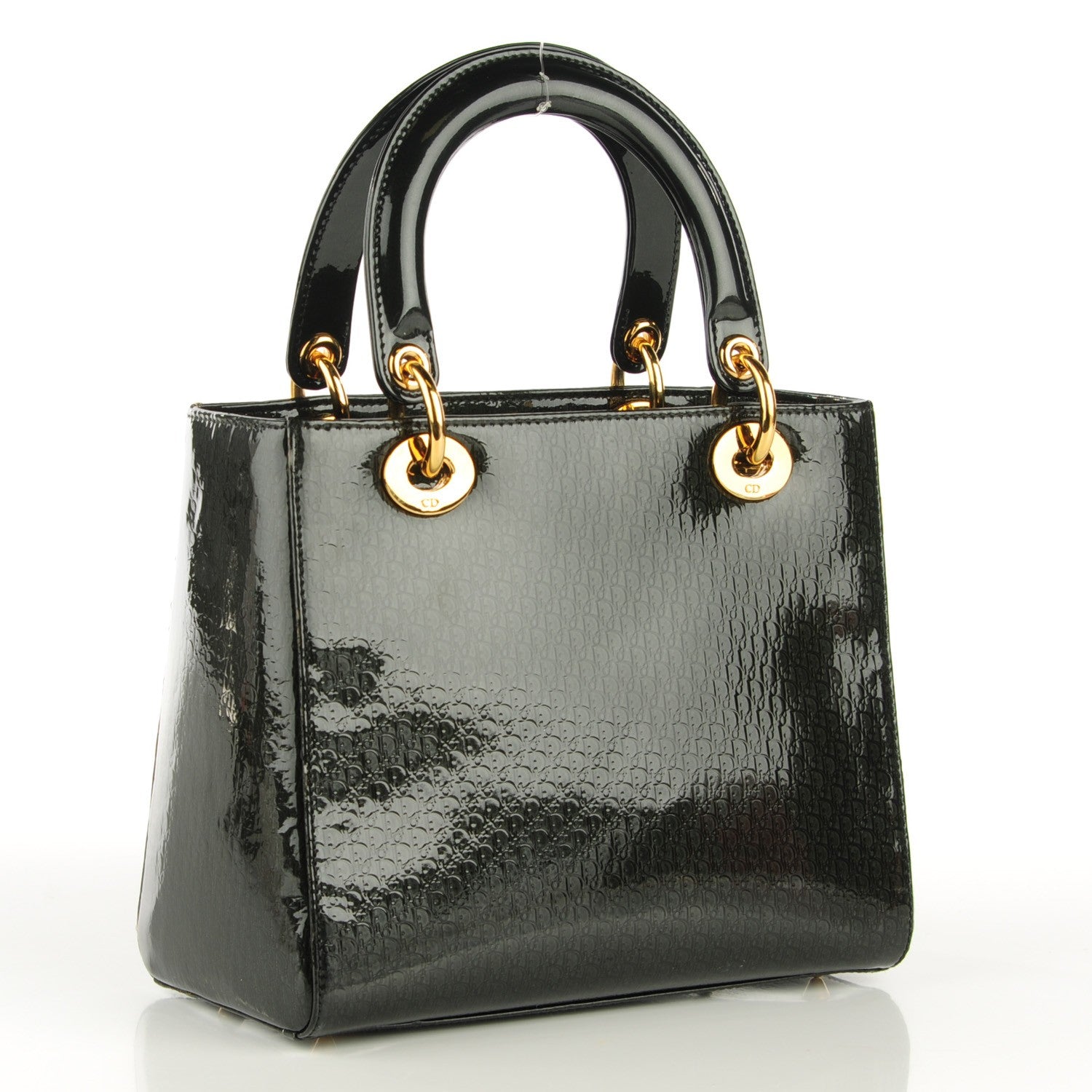 Christian Dior Patent Diorissimo Medium Lady Dior Green 3 of 8