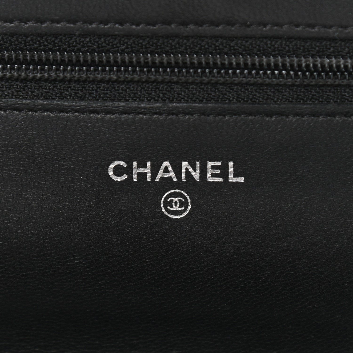 Chanel Lambskin Camellia Embossed Wallet on Chain WOC Black 6 of 17