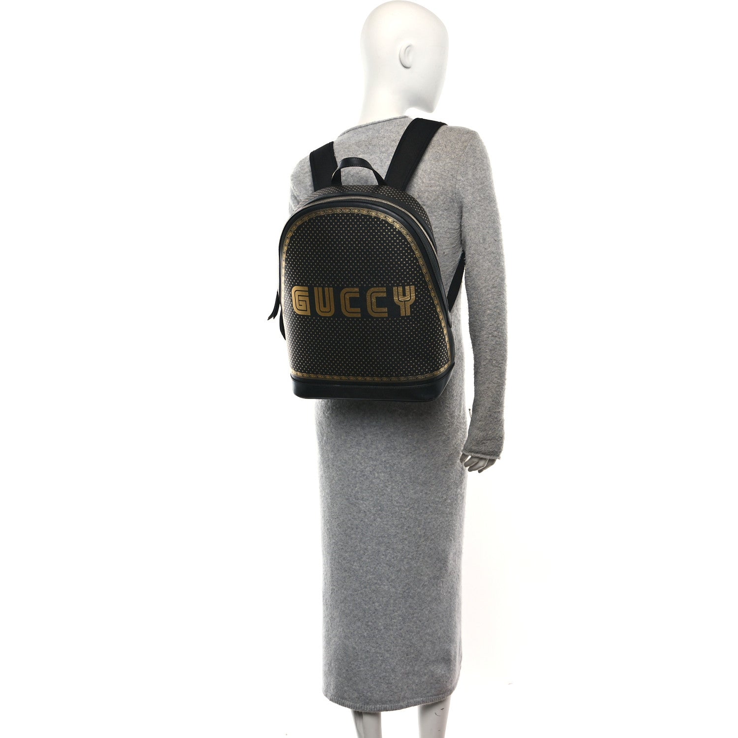 Gucci X SEGA Calfskin GUCCY Stars Dome Backpack Black Gold 2 of 10