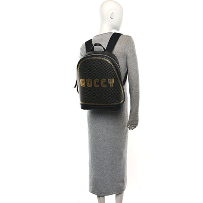 Gucci X SEGA Calfskin GUCCY Stars Dome Backpack Black Gold 2 of 10