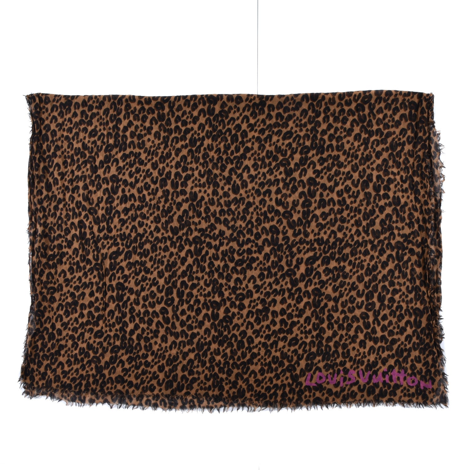 Louis Vuitton Cashmere Silk Leopard Etole Stole Marron 2 of 5