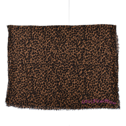 Louis Vuitton Cashmere Silk Leopard Etole Stole Marron 2 of 5