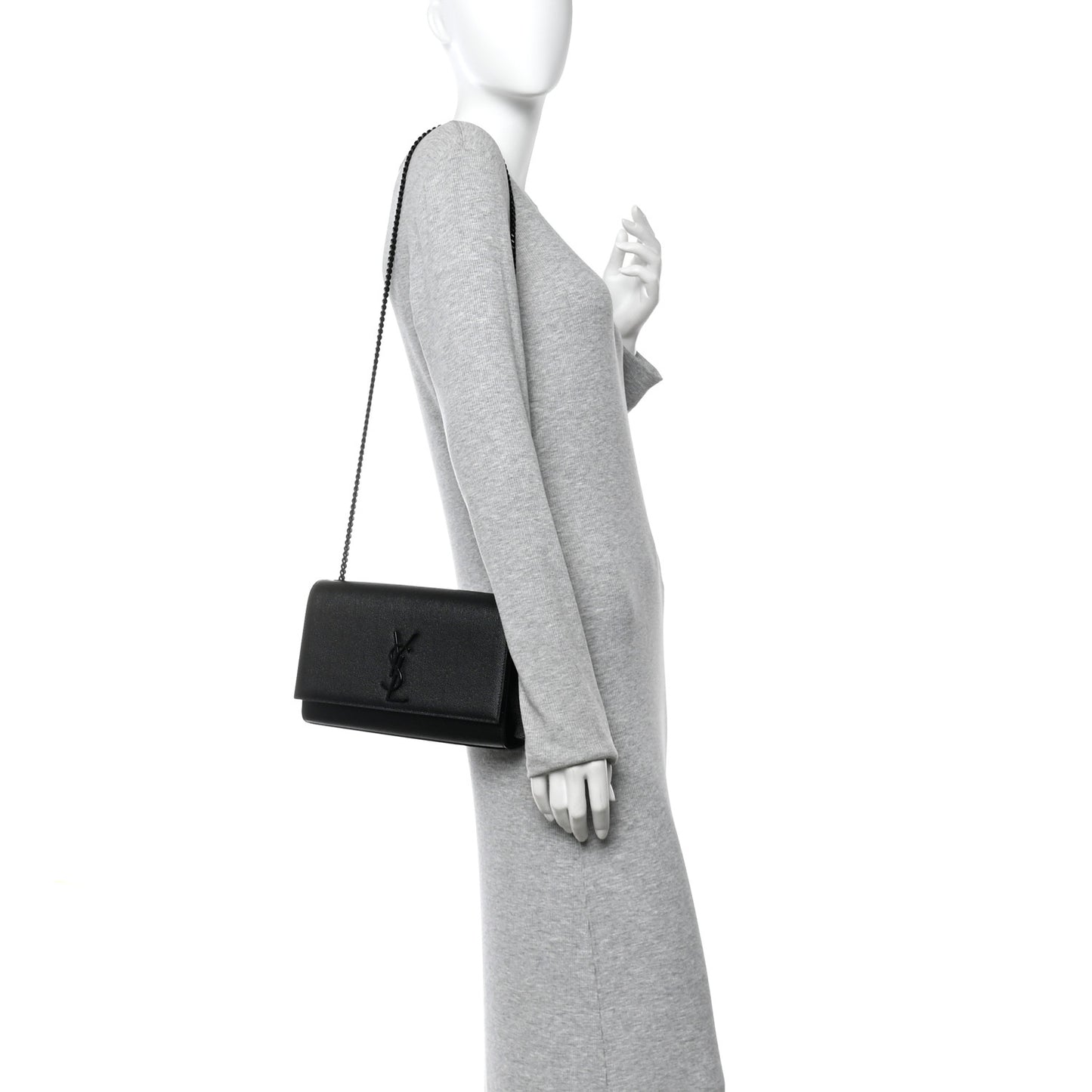 Grain De Poudre Medium Classic Monogram Monochrome Kate Satchel Black