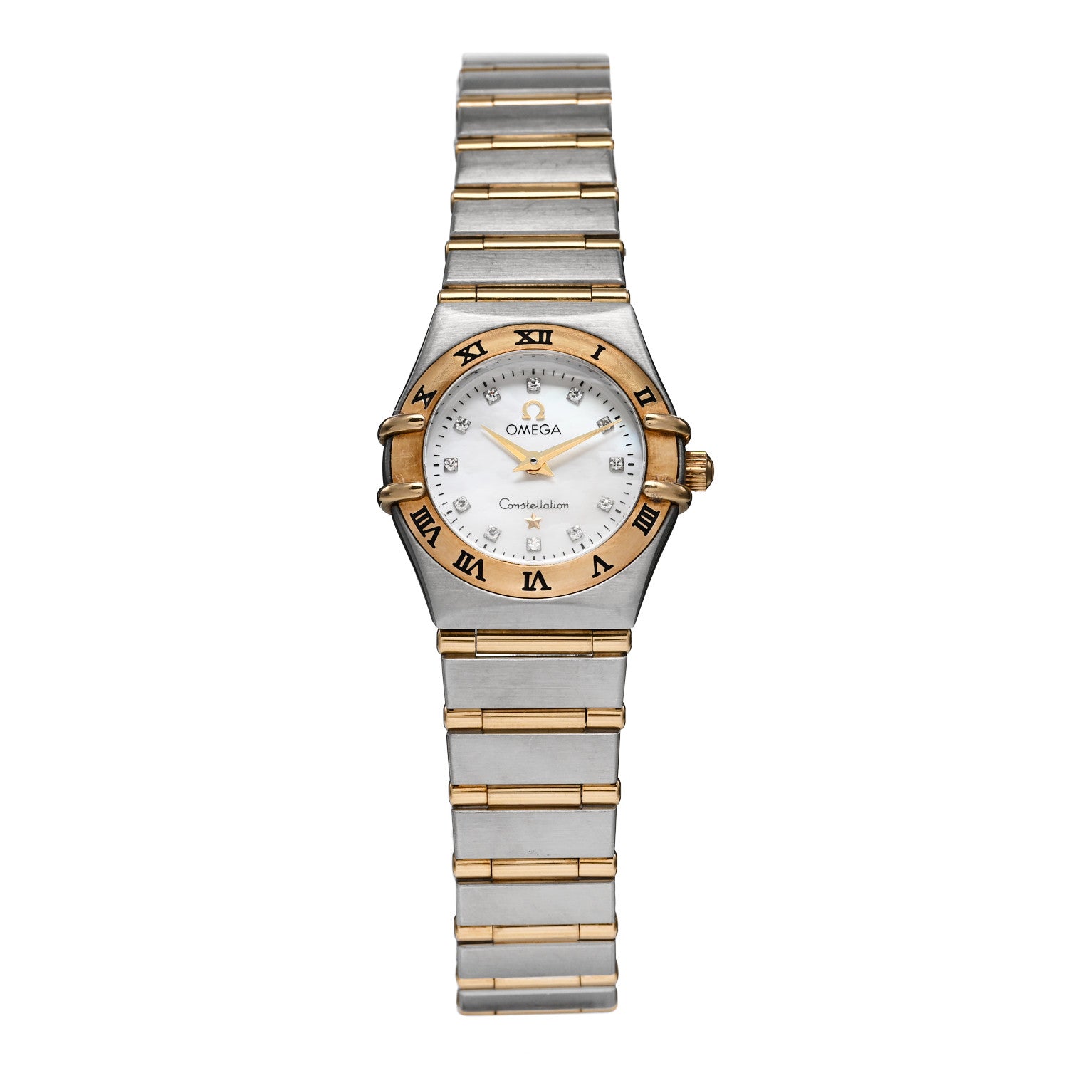 Omega Stainless Steel 18K Yellow Gold Diamond Mother of Pearl 22mm Constellation Quartz Watch 1262.75 1 of 4