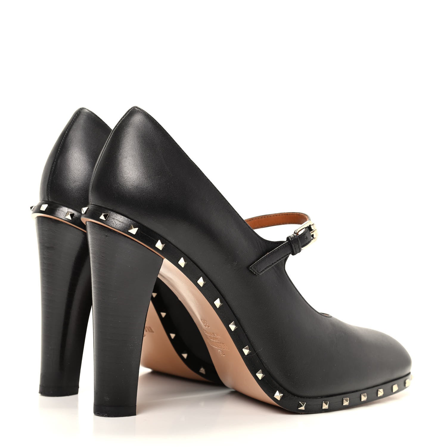 Valentino Garavani Calfskin Soul Rockstud Mary Jane 110mm Pumps 36 Black 4 of 9