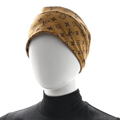 Louis Vuitton Silk Monogram Headband Brown 2 of 4