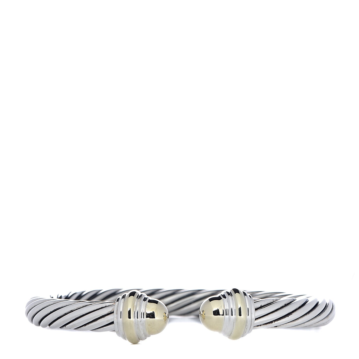 Sterling Silver 14K Yellow Gold 7mm Cable Classics Bracelet