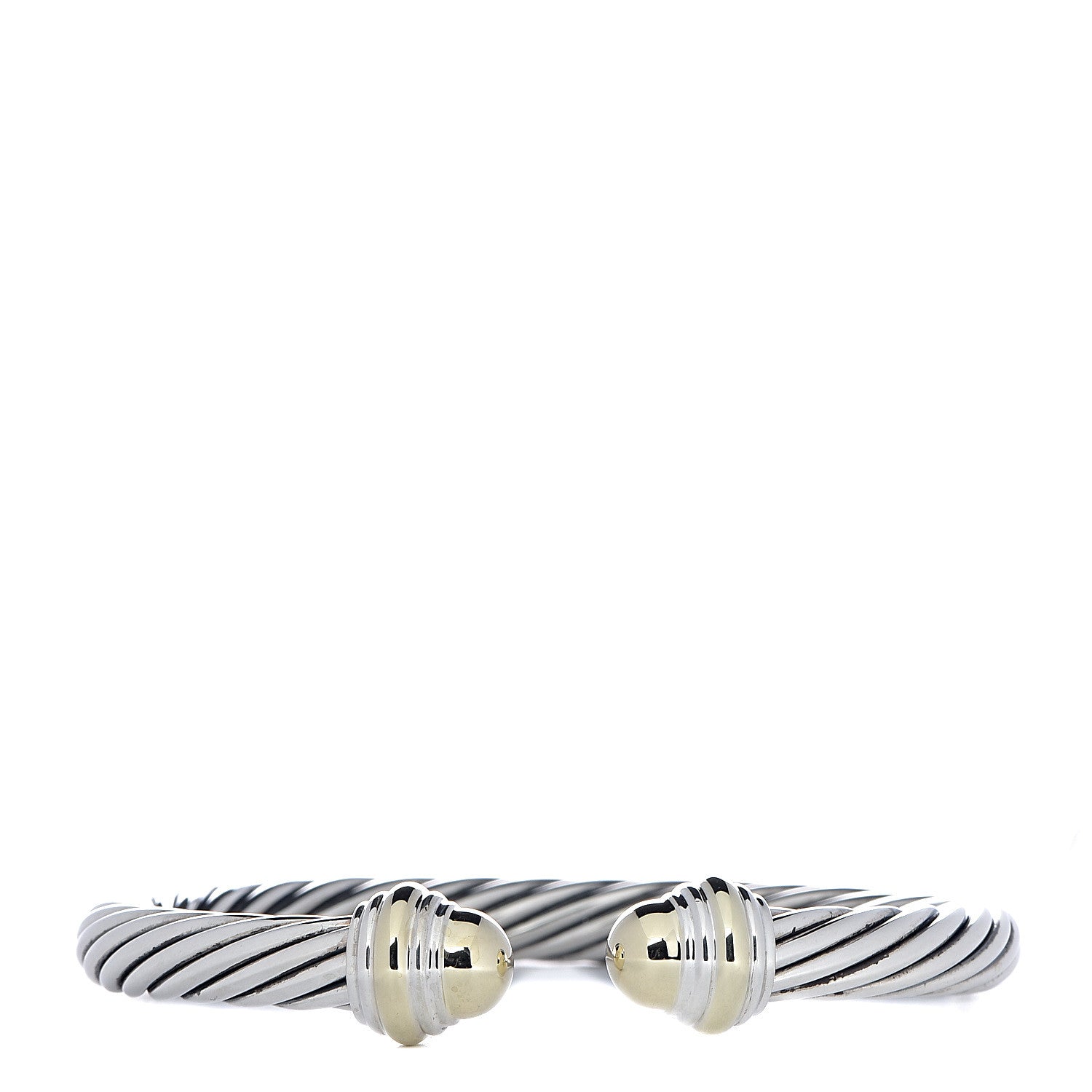 David Yurman Sterling Silver 14K Yellow Gold 7mm Cable Classics Bracelet 1 of 4
