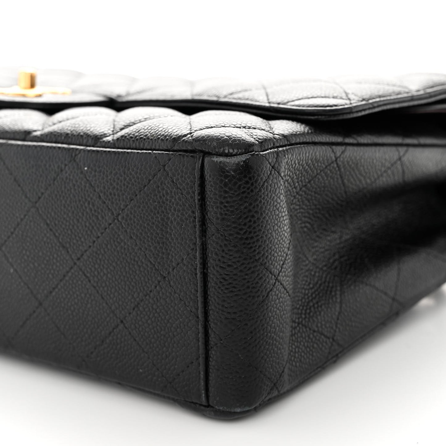 Caviar Quilted Maxi Double Flap Black