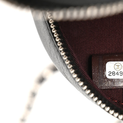 Chanel Lambskin Quilted Round Clutch With Chain Black 7 of 10