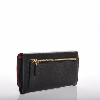 Prada Daino Colour Continental Wallet Black Fuoco 3 of 7