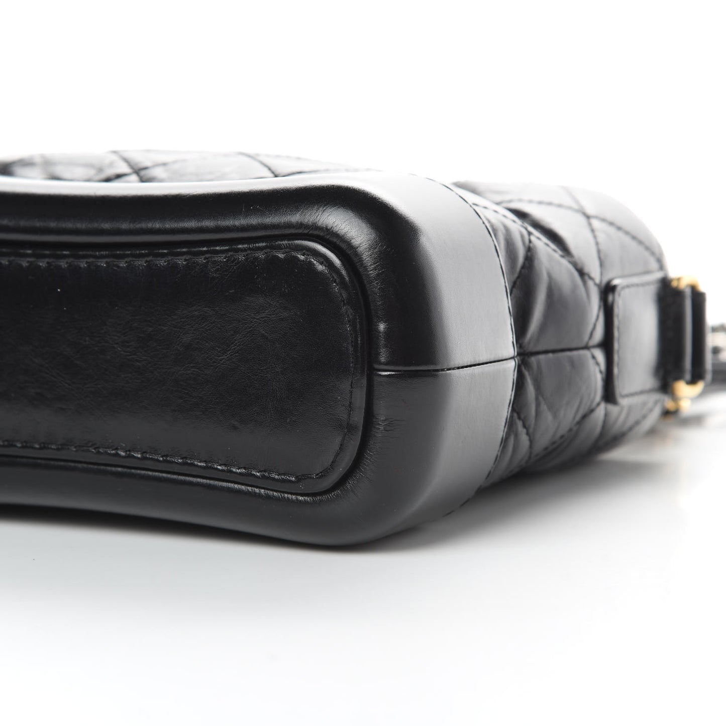 Aged Calfskin Quilted Small Gabrielle Hobo Black