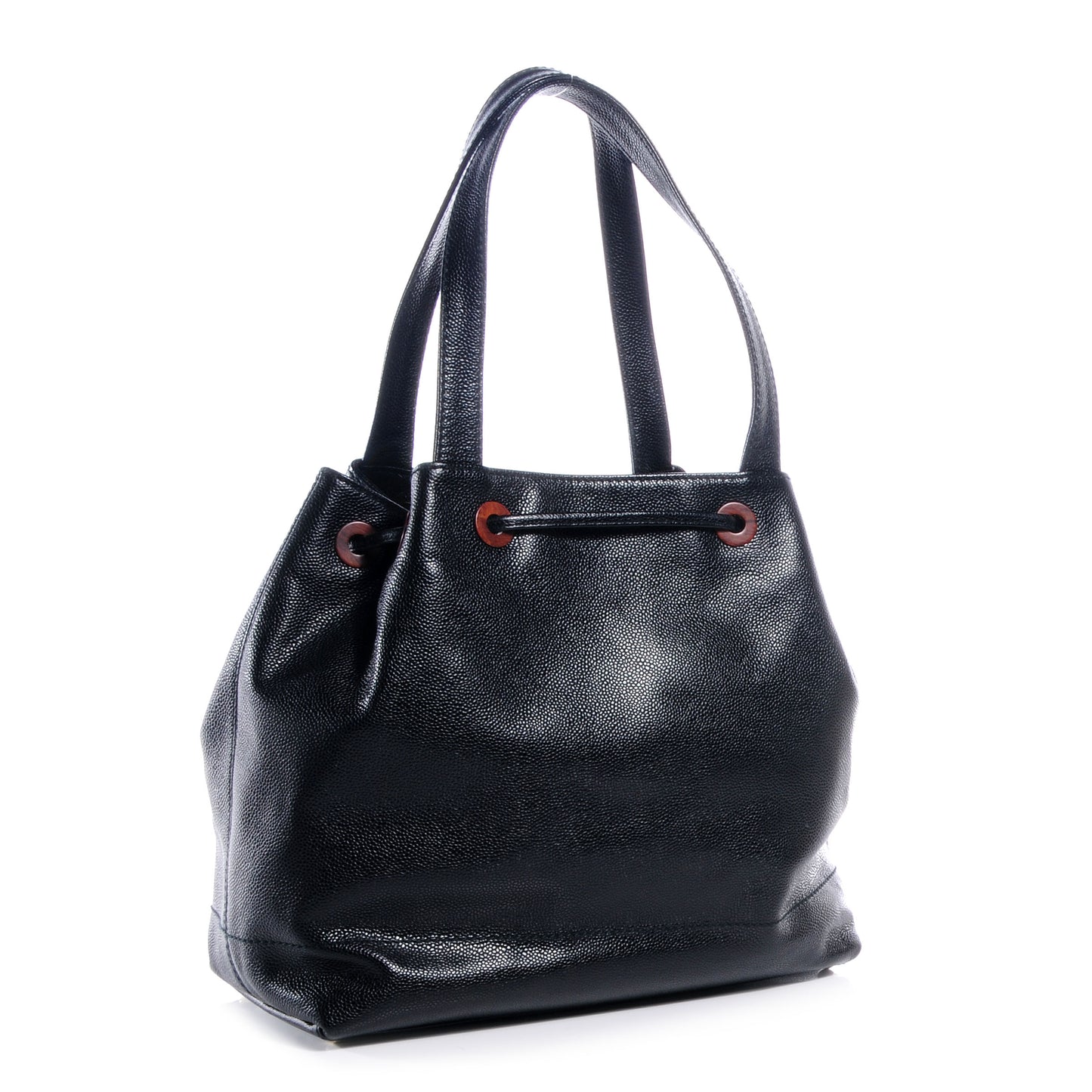 Caviar CC Drawstring Shoulder Bag Black