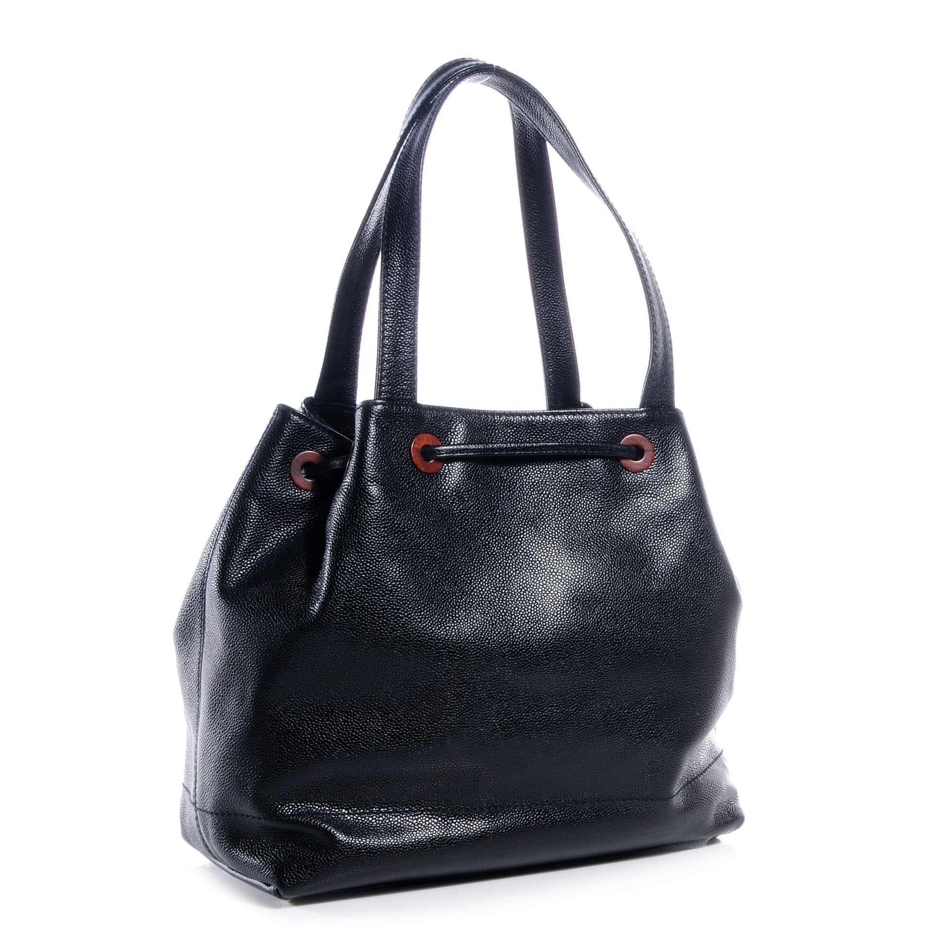 Chanel Caviar CC Drawstring Shoulder Bag Black 3 of 7