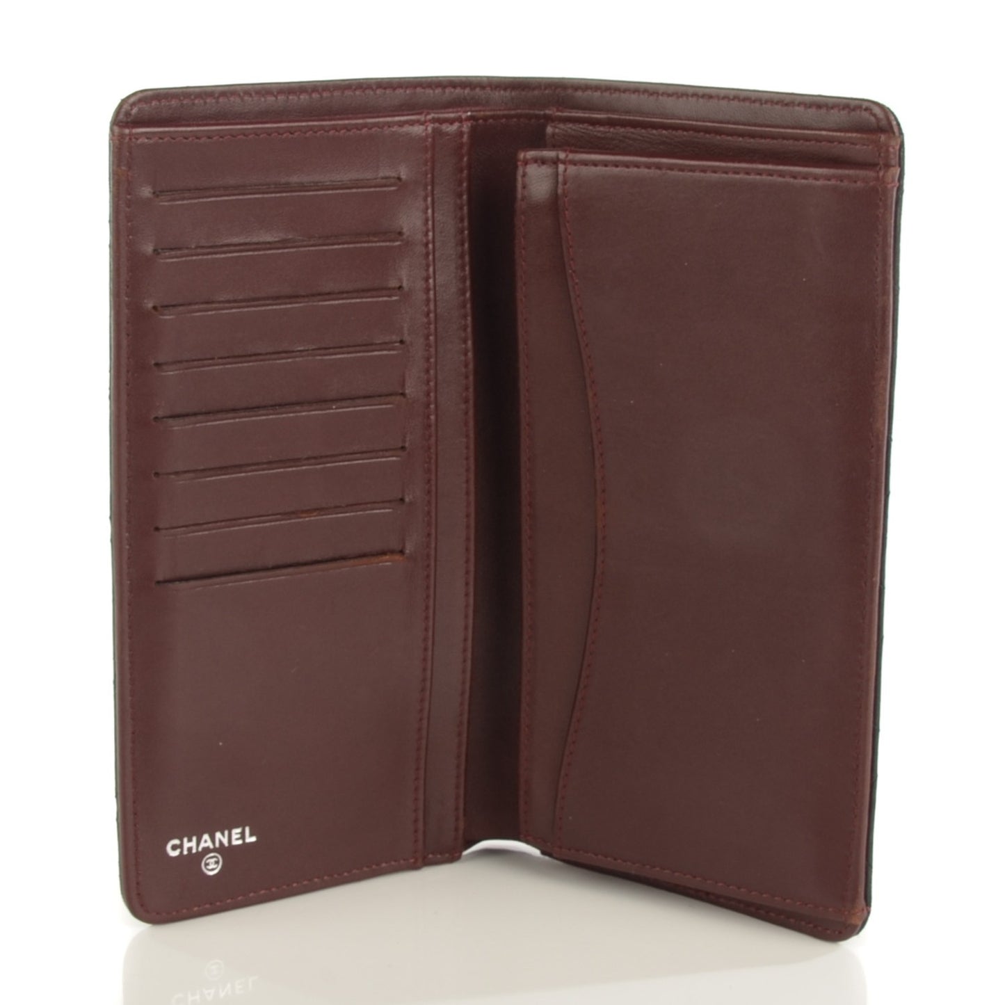 Lambskin Quilted Yen Wallet Black