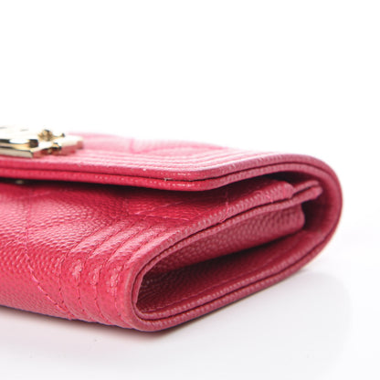 Chanel Caviar Quilted Boy Card Holder Wallet Fuchsia 10 of 11