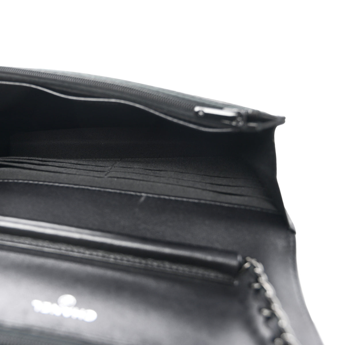 Lambskin Quilted Wallet On Chain WOC So Black
