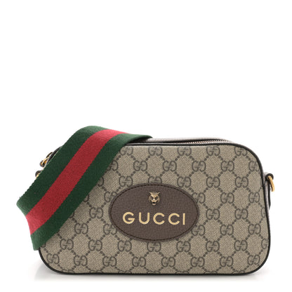 Gucci GG Supreme Monogram Web Neo Vintage Shoulder Bag Beige New Acero Crop 1 of 11