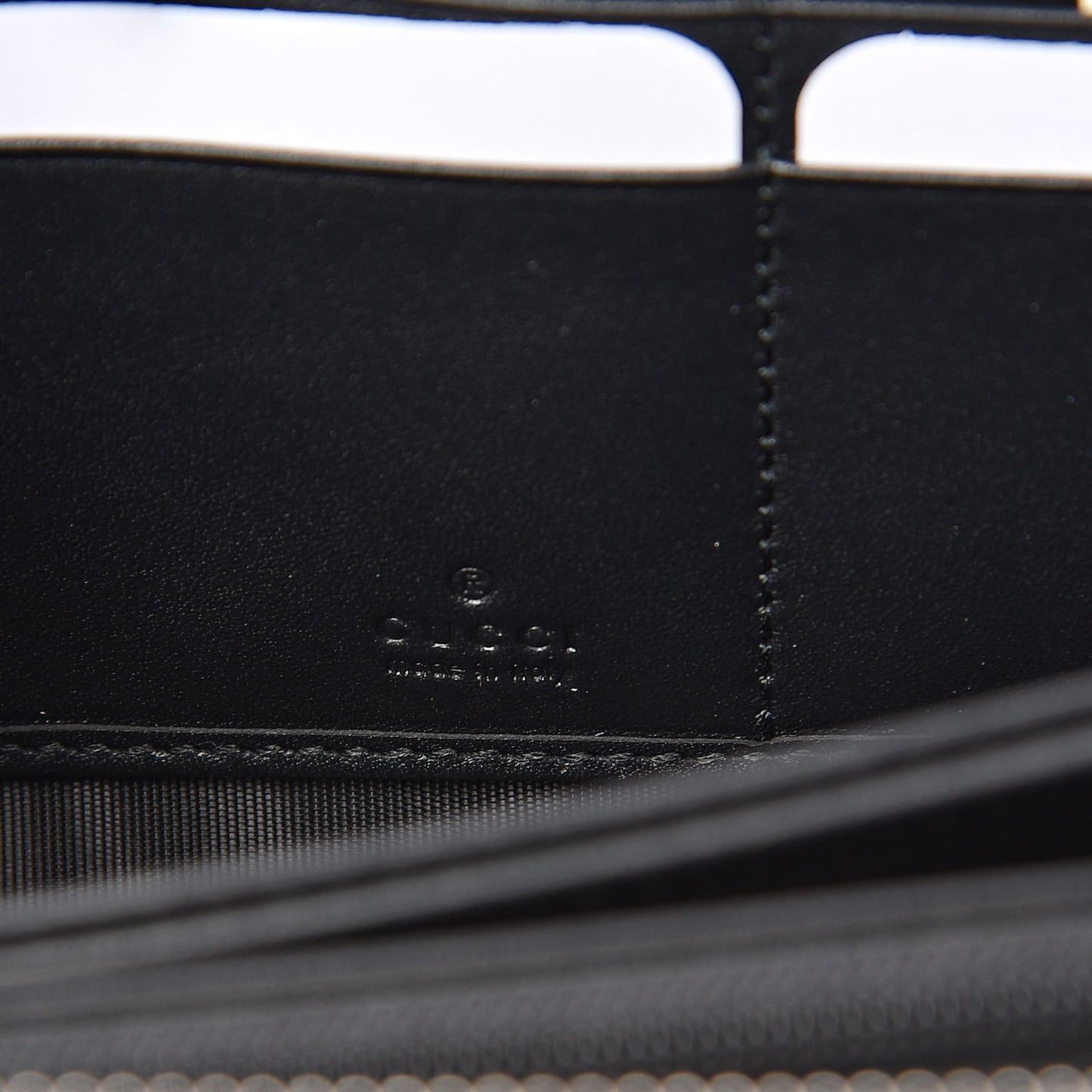 X SEGA Calfskin GUCCY Stars Zip Around Wallet Black Gold