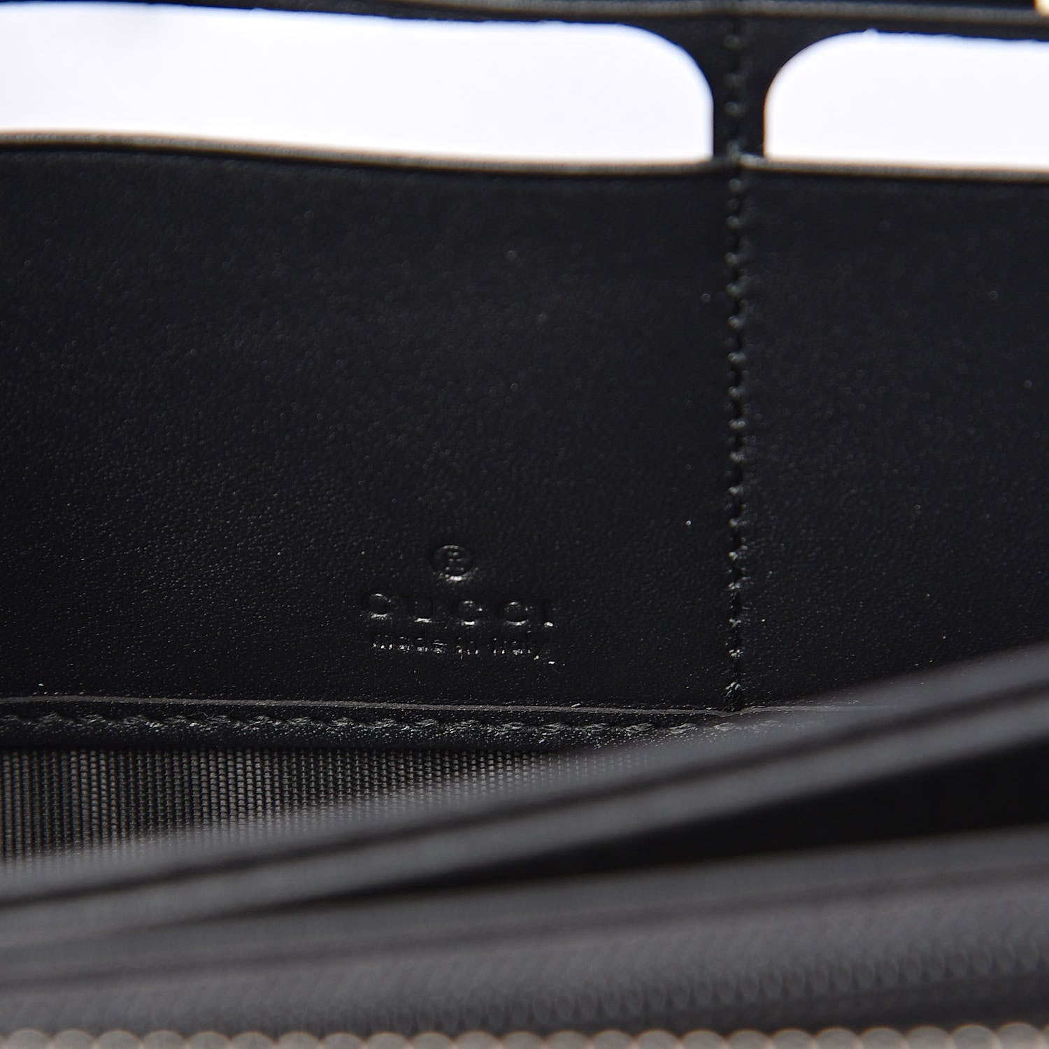 Gucci X SEGA Calfskin GUCCY Stars Zip Around Wallet Black Gold 6 of 7