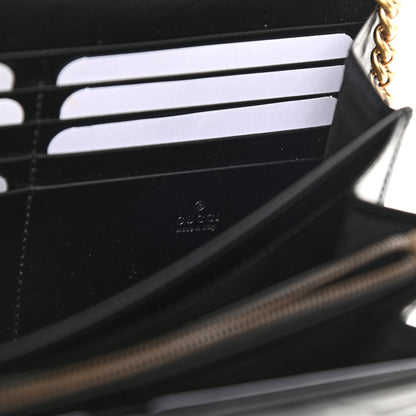 Gucci Calfskin Matelasse GG Marmont Chain Wallet Black 7 of 9