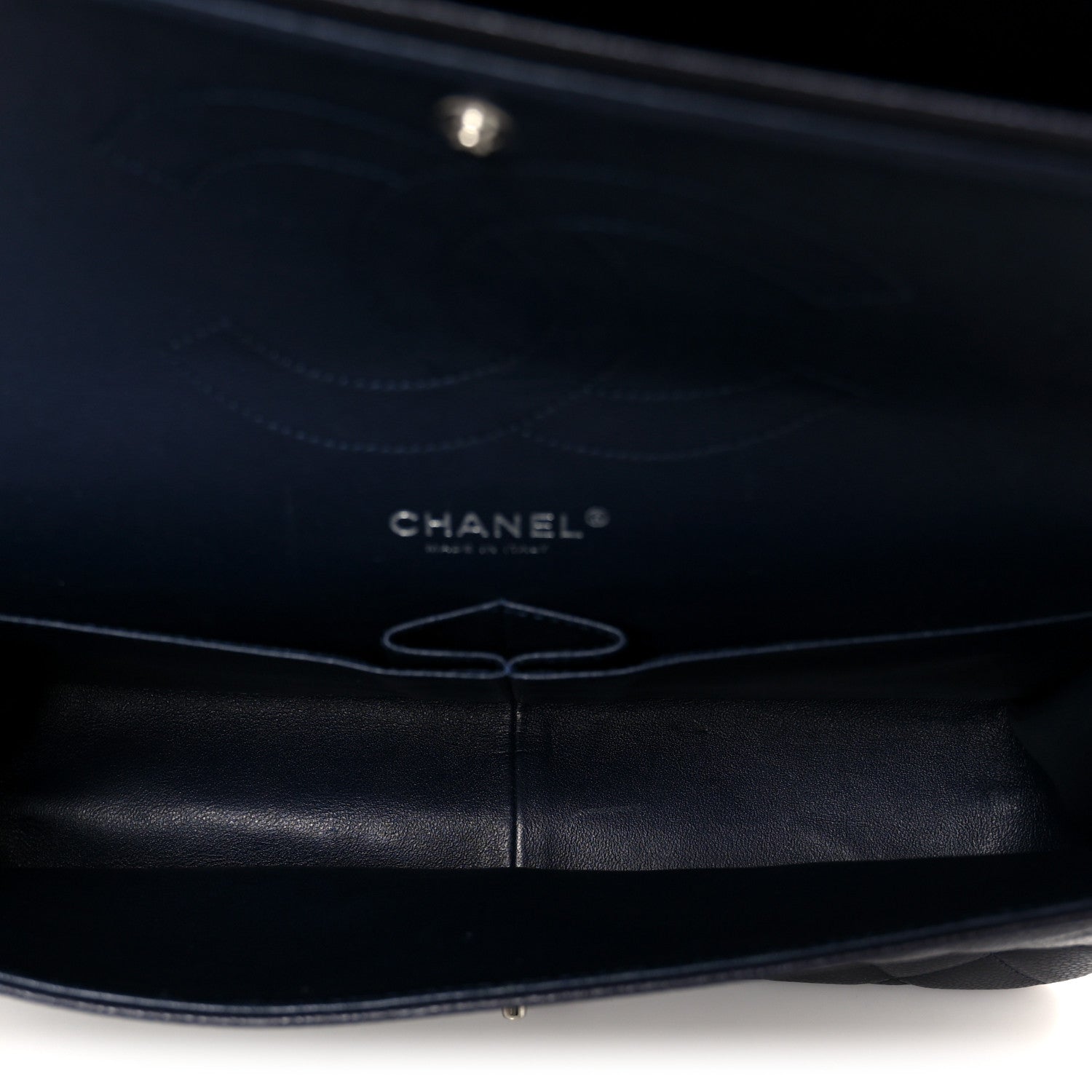 Chanel Caviar Quilted Jumbo Double Flap Navy Blue 5 of 12